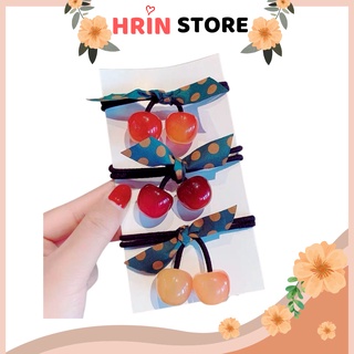 Dây buộc tóc , combo 2 dây cột tóc hàn quốc hình quả dâu siêu hót 2021