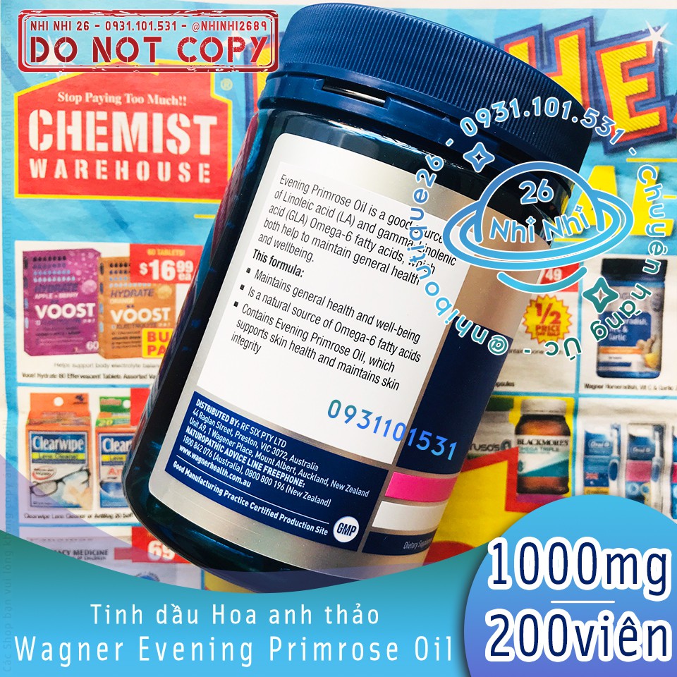 🌼HSD:03/2024🌼 Tinh dầu hoa anh thảo Wagner 200 viên 🌼 | Thế Giới Skin Care