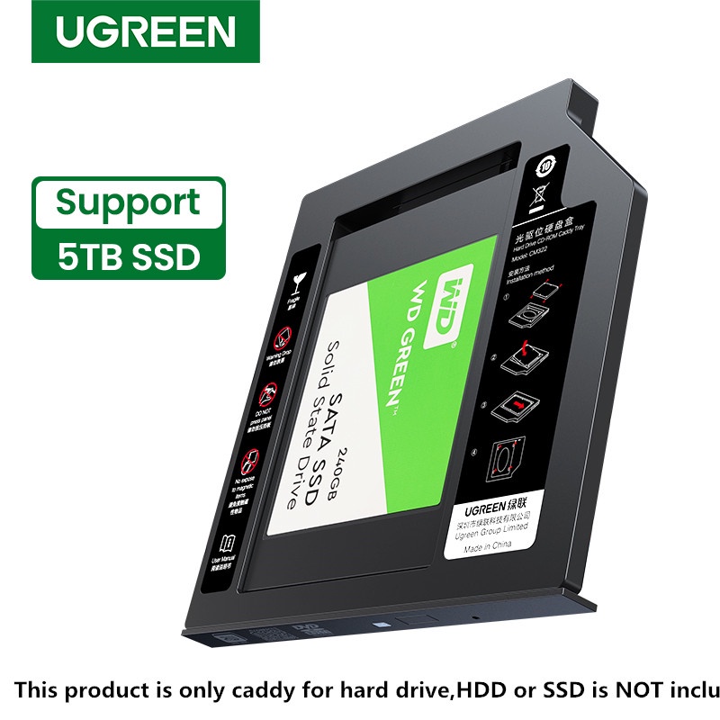 Ugreen Hộp Đựng Ổ Cứng 9.5mm sata 3.0 hdd Cho laptop 2.5 "5tb ssd