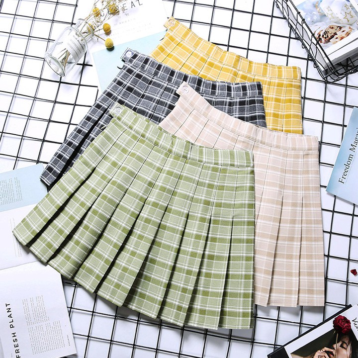 Chân váy kẻ sọc caro ngắn xếp ly xòe với màu mới siêu xinh | BigBuy360 - bigbuy360.vn