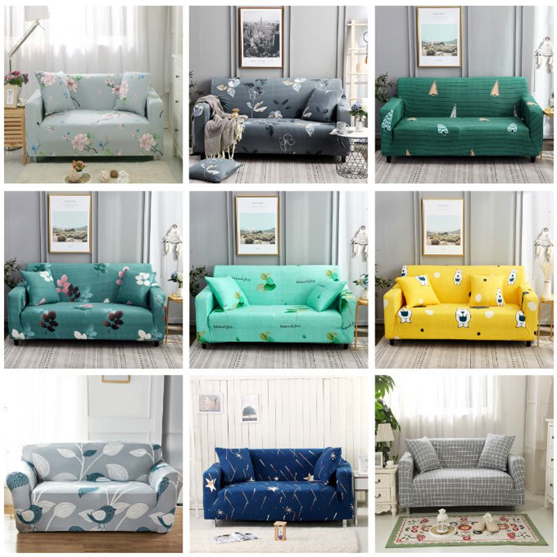 Vỏ Bọc Ghế Sofa 1 / 2 / 3 / 4 Co Giãn In Họa Tiết Trang Trí Phòng Khách