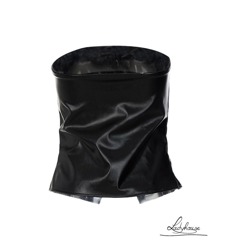 Áo corset da PU không dây cài nút màu trơn thời trang quyến rũ cho nữ