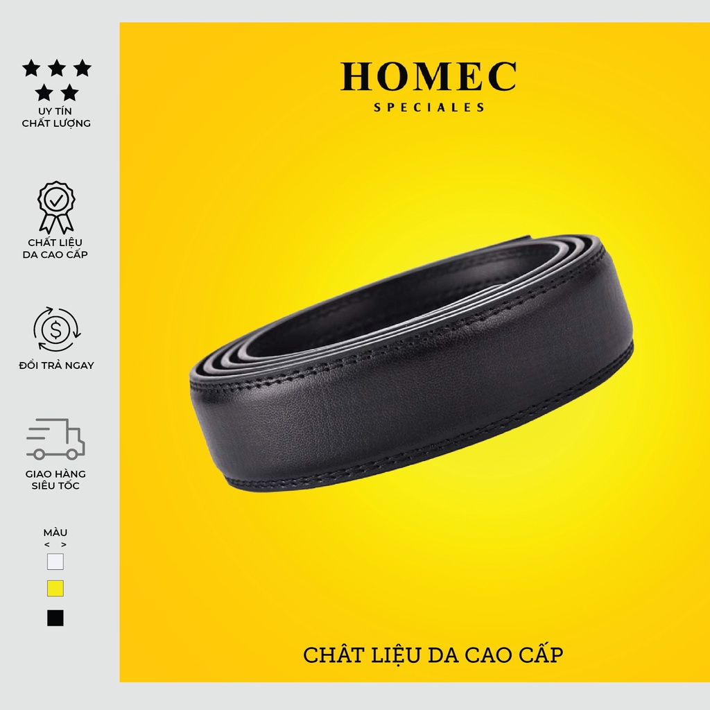Thắt lưng Nam chất liệu da cao cấp HOMEC 09 khóa tự động kiểu dáng hiện đại - Dây lưng nam cao cấp – HOMEC