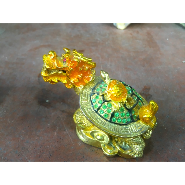 Long Quy Rùa Đầu Rồng Đính Ngọc Nắp Mai mở
