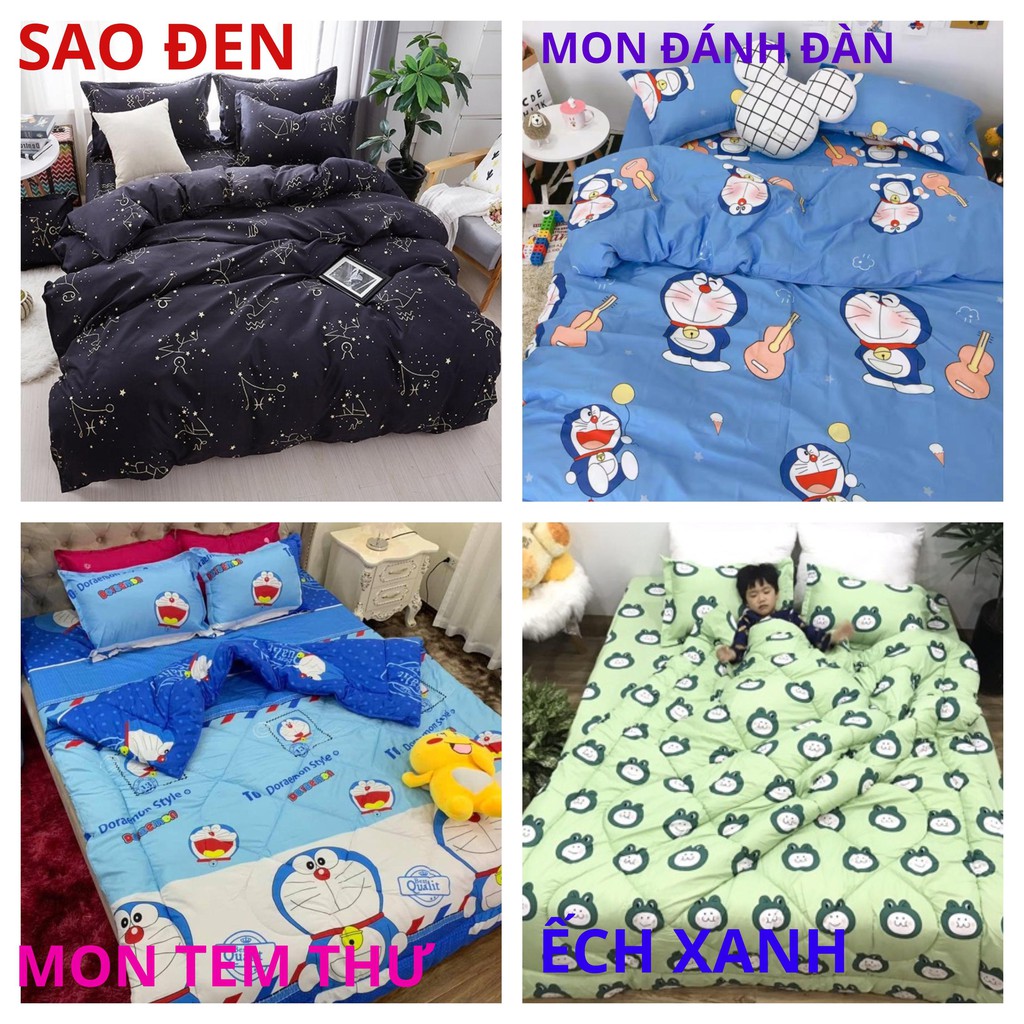 Set 5 Món Chăn Phao Kèm Ga Gối Và Vỏ Gối Ôm Mẫu GẤU XANH