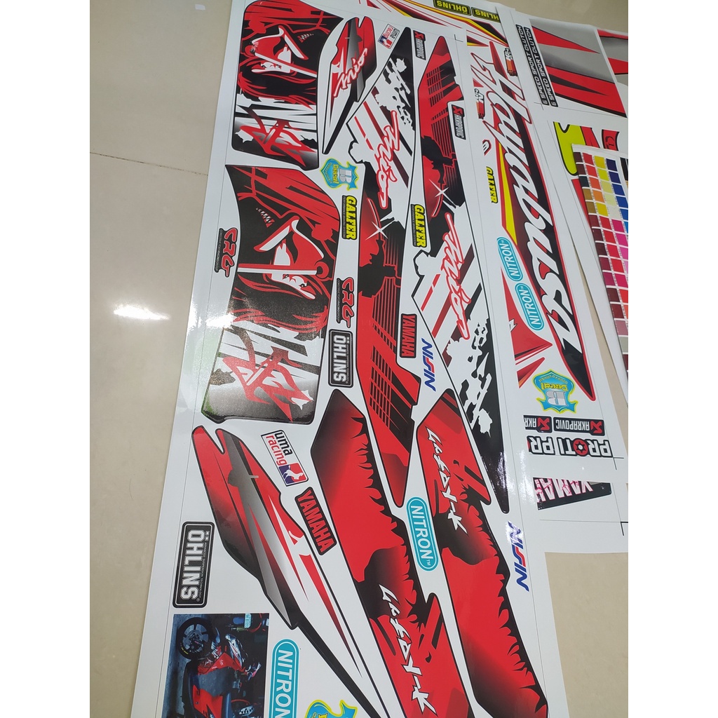 Tem Rời Mio Ultimo Bụng Bự Dán Xe Đen - Tặng Kèm Logo Con - Tem 3 Lớp