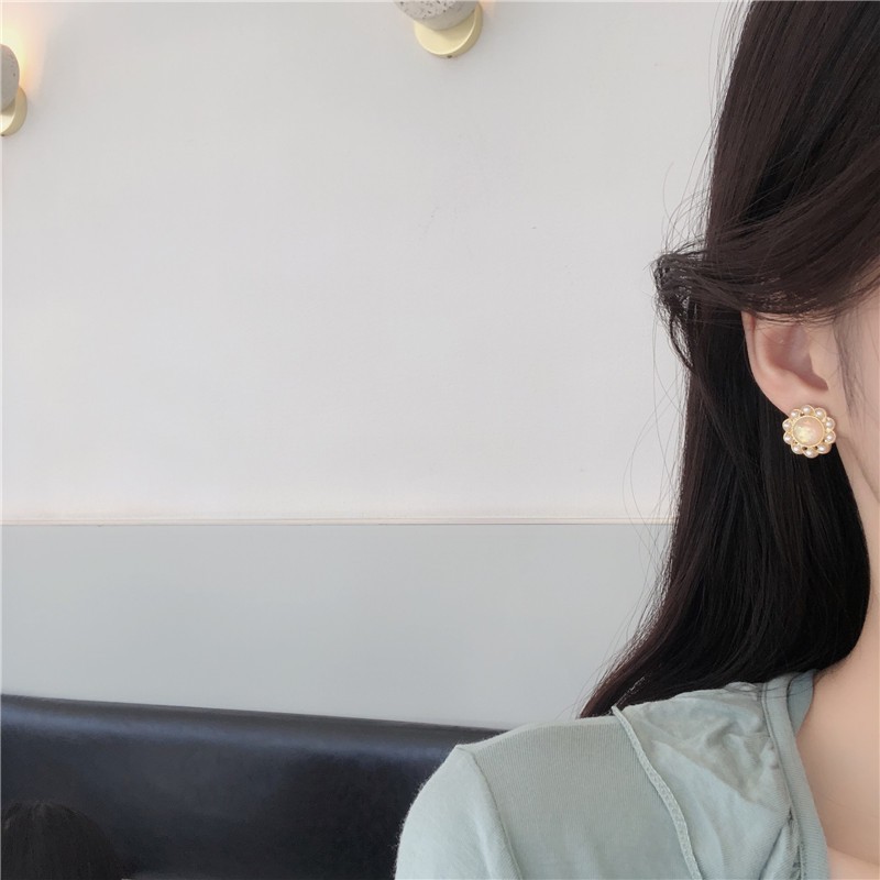 Khuyên tai kẹp không bấm lỗ chốt cố định K151 bằng hợp kim mạ vàng hình tròn dáng ngắn Leous Accesories