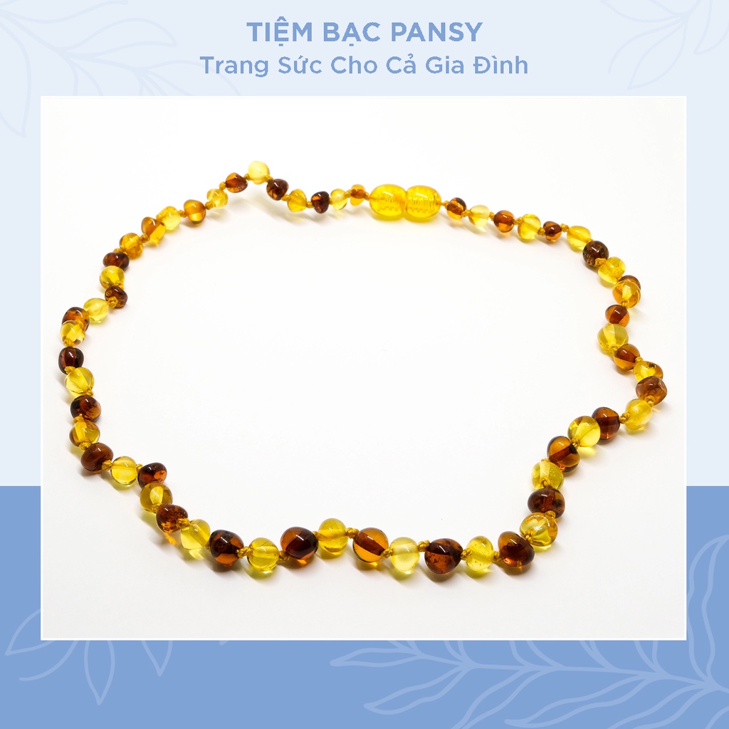 Vòng cổ hổ phách Amber tự nhiên cho bé PANSY - Dây chuyền trẻ em bằng hổ phách thật an toàn