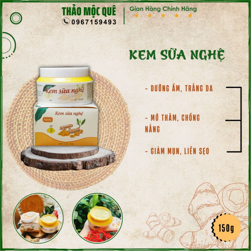 Kem sữa nghệ dưỡng trắng hồng da toàn thân - Kem dưỡng body cho phụ nữ làn da mịn màng, tươi trẻ khỏe hũ 150g