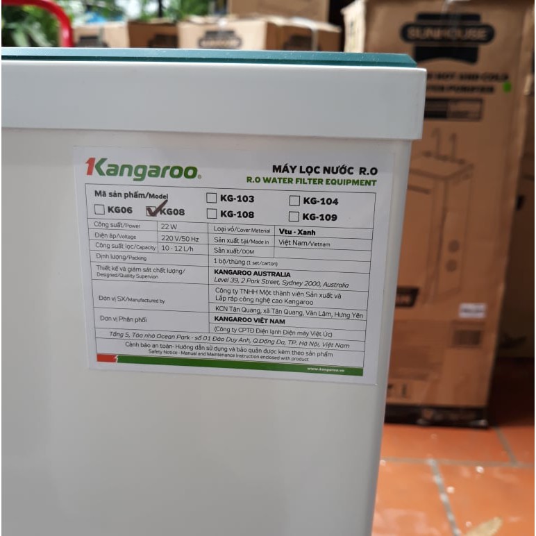 Máy lọc nước RO Kangaroo VTU KG08 6 lõi