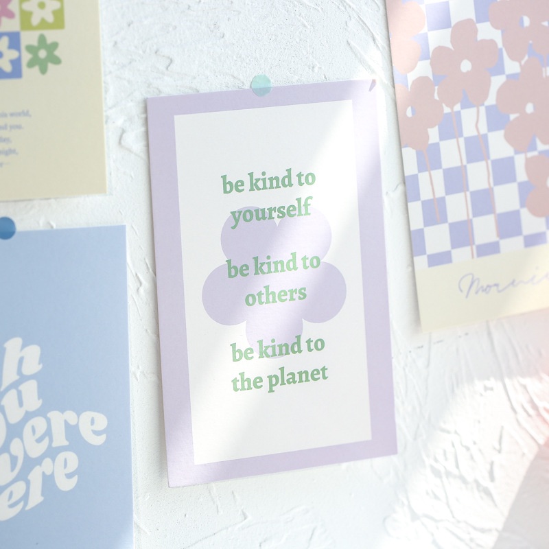 Set 30 Postcard Cute Creative Flowers Dán Tường Trang Trí Phòng/ Bàn Học