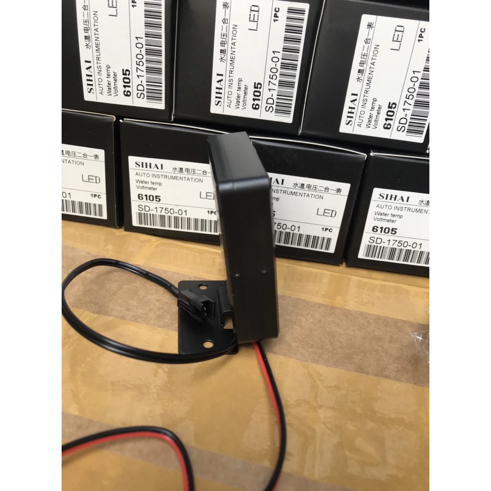 Đồng hồ báo nhiệt độ nước động cơ và báo điện bình acquy SIHAI cao cấp loại vuông