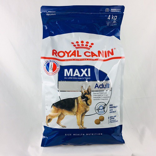 [CHÍNH HÃNG] ROYAL CANIN - MAXI ADULT THỨC ĂN CHO CHÓ TRÊN 15 THÁNG - GÓI 4KG