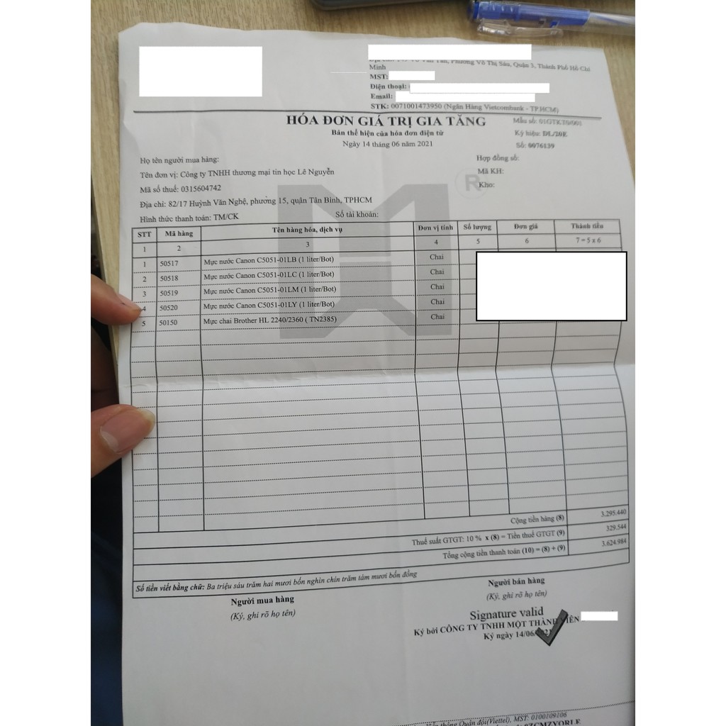 Mực nước Inktec Hàn Quốc dùng cho máy in Hp, Canon  1 lít