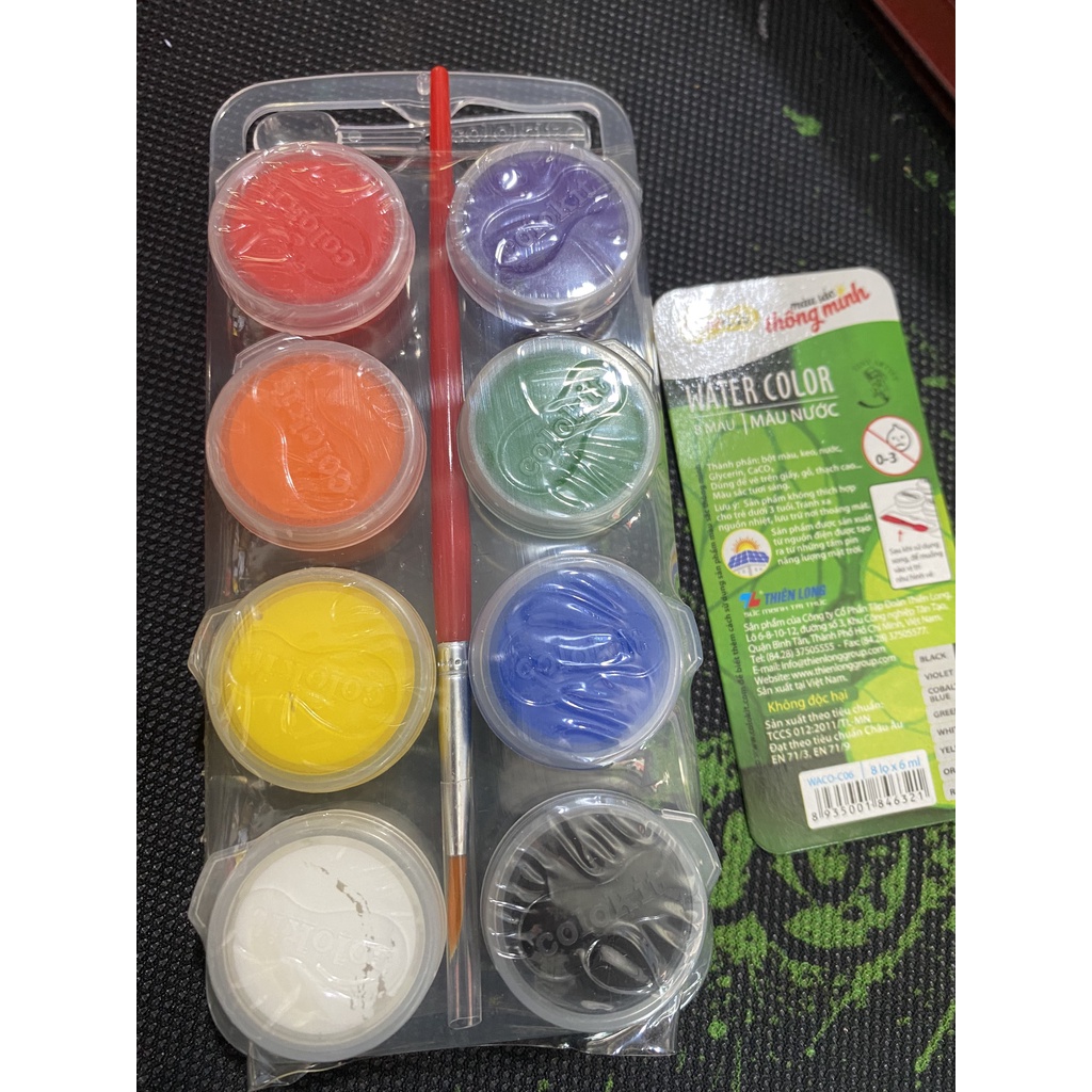 Vỉ Màu Nước Waco-C06 8 Màu