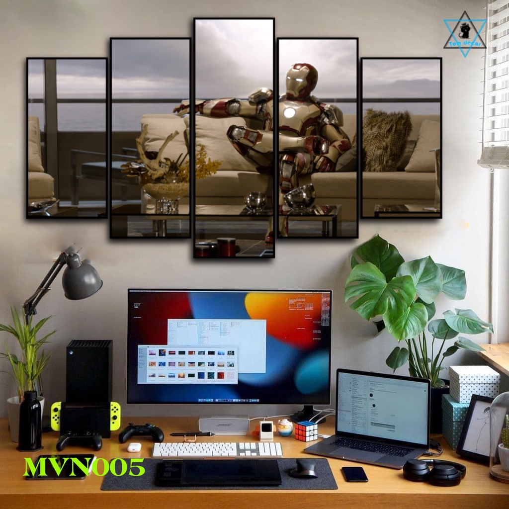 Tranh dán tường marvel iroman - nhựa formex dán tường - tranh phòng game