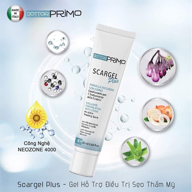 Kem Làm Mờ Sẹo DottorPrimo Scargel Plus Giúp Làm Mờ Sẹo Và Các Vết Thâm Do Sẹo (Tuýp 10-20ml)