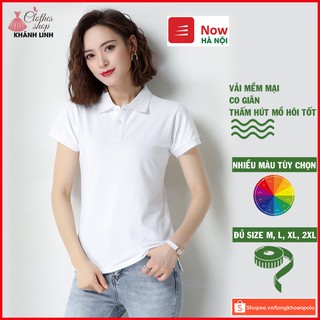 Áo polo nữ tay ngắn cổ trụ thể thao chất liệu CVC cao cấp dày dặn, thoáng mát, không nhăn xù, hàng Việt Nam xuất khẩu