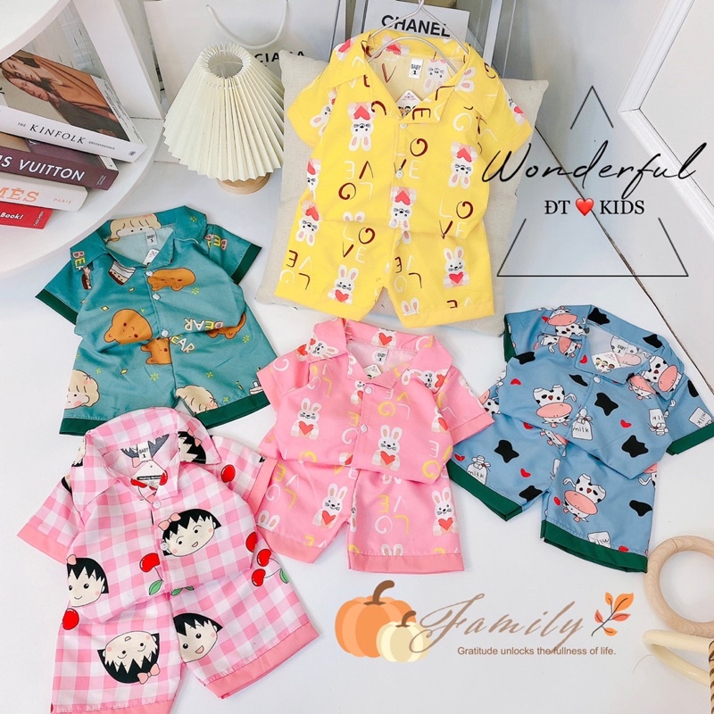 [SET CHO BÉ] Bộ pyjama 5 màu xinh xắn cho bé