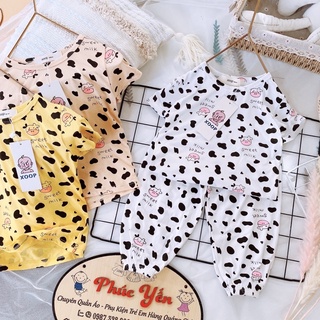 BỘ ÁO CỘC QUẦN DÀI HOẠ TIẾT BÒ SỮA HÃNG XÔP(8-18kg)(SP001611 )