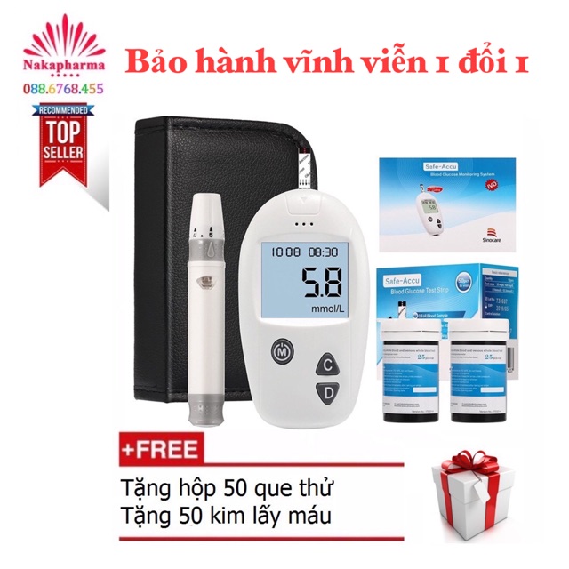 [Bảo hành vĩnh viễn] Máy đo đường huyết Safe Accu Sinocare - Nhanh chóng, tiện lợi, chính xác