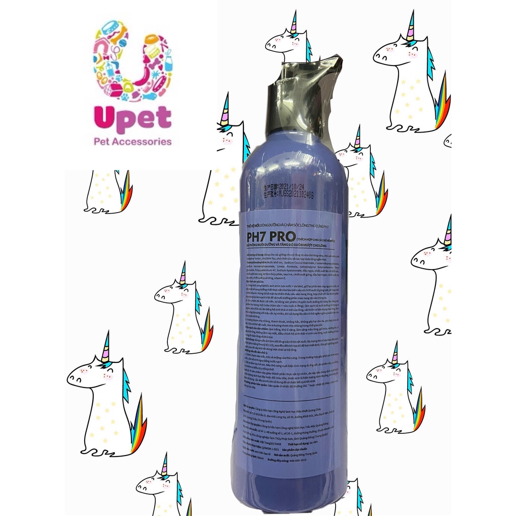 [ĐỘC QUYỀN] Sữa tắm/ Dầu tắm PH7 PRO 500ml xà phòng nuôi dưỡng và tắng độ suôn mượt cho lông dành cho chó mèo