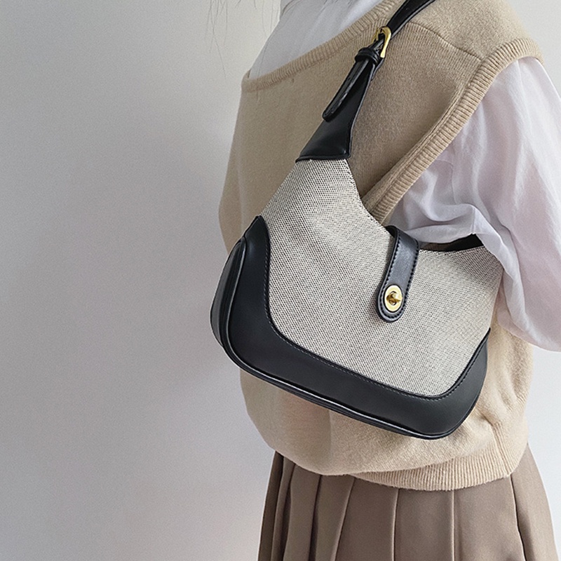 Túi đeo dưới cánh tay Bằng Vải canvas Thiết Kế Phong Cách retro Dành Cho Nữ