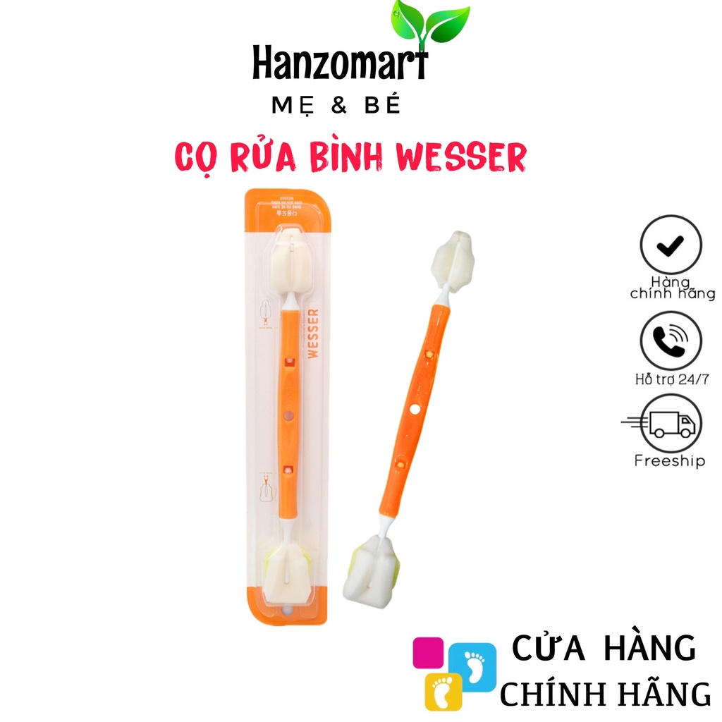 Cây Rửa Bình Sữa Núm Vú Wesser Cây Rửa Bình Đa Năng Đầu Mút Cao Cấp, Thích Hợp Cho Bình Sữa Cổ Hẹp, Cổ Rộng