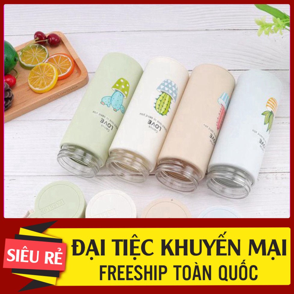 @ FREESHIP Bình đựng nước lõi thủy tinh họa tiết xương rồng dễ thương dung tích 400ml (BXR10) GIÁ TỐT CHỈ CÓ Ở TIỆN ÍCH 