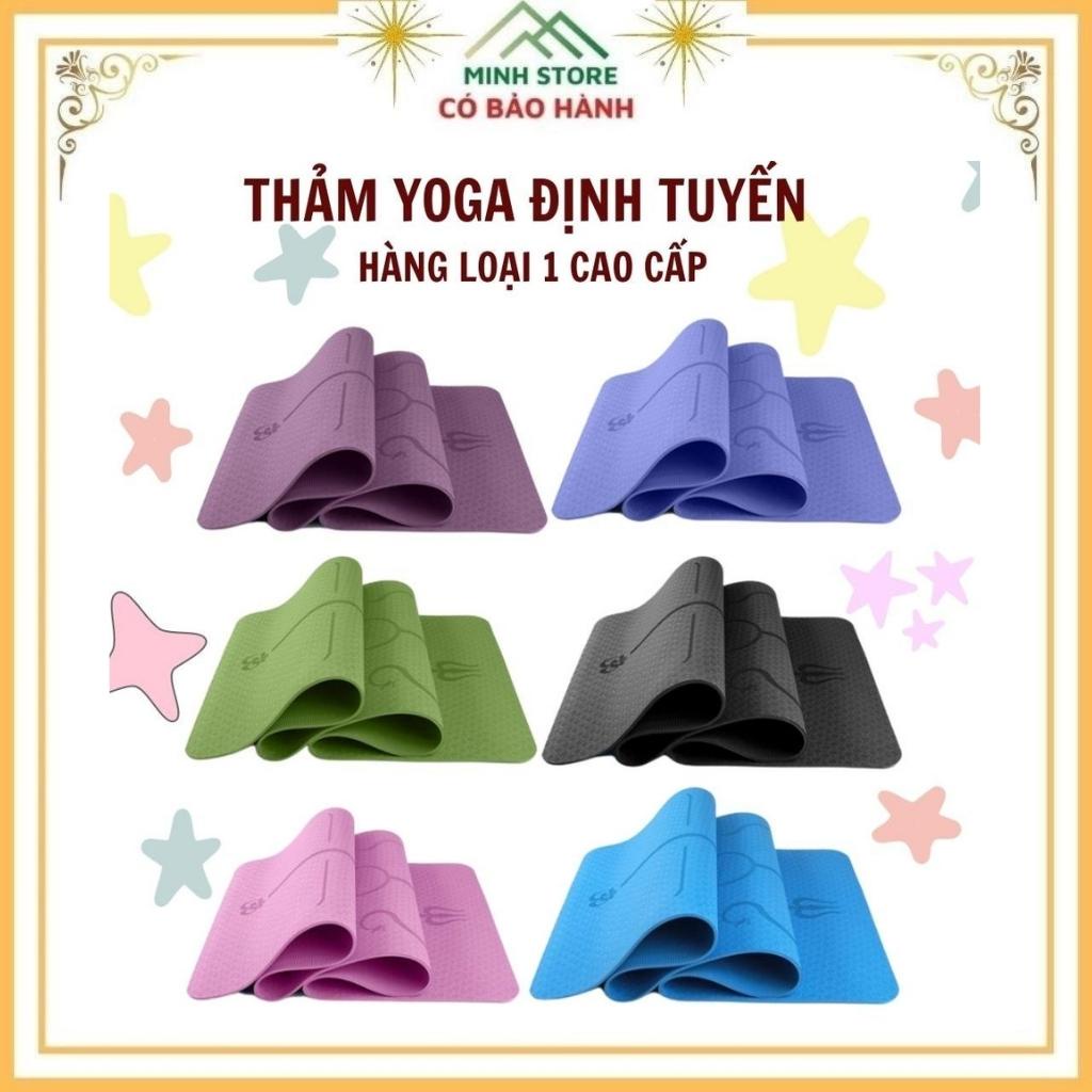 Thảm Tập Yoga [ TẶNG TÚI ] 6mm 8mm Định Tuyến 2 Lớp TPE Cao Cấp Chống Trượt