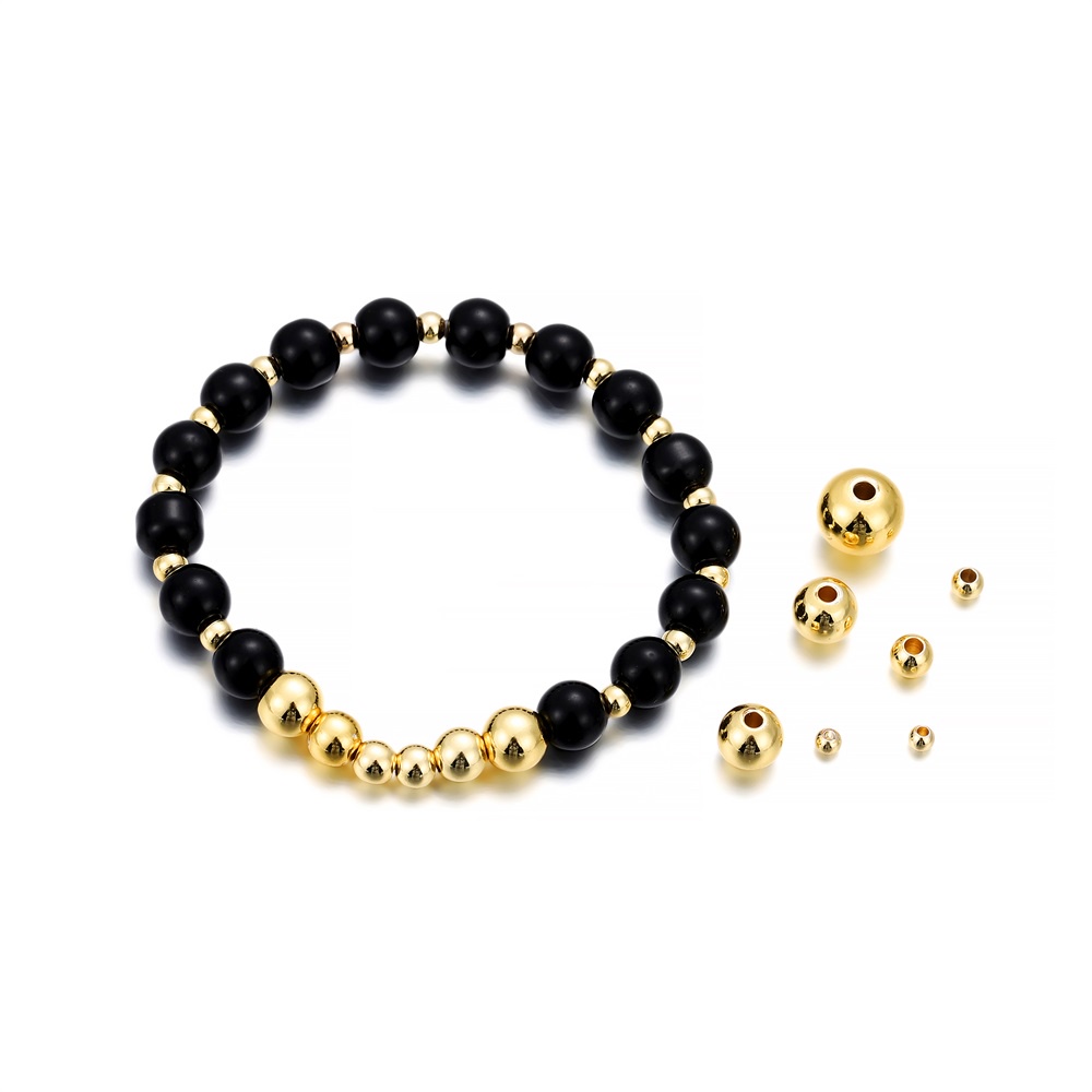 Túi 100 hạt xỏ ST.KUNKKA bằng kim loại mạ vàng 14k lỗ 2-8mm làm đồ trang sức