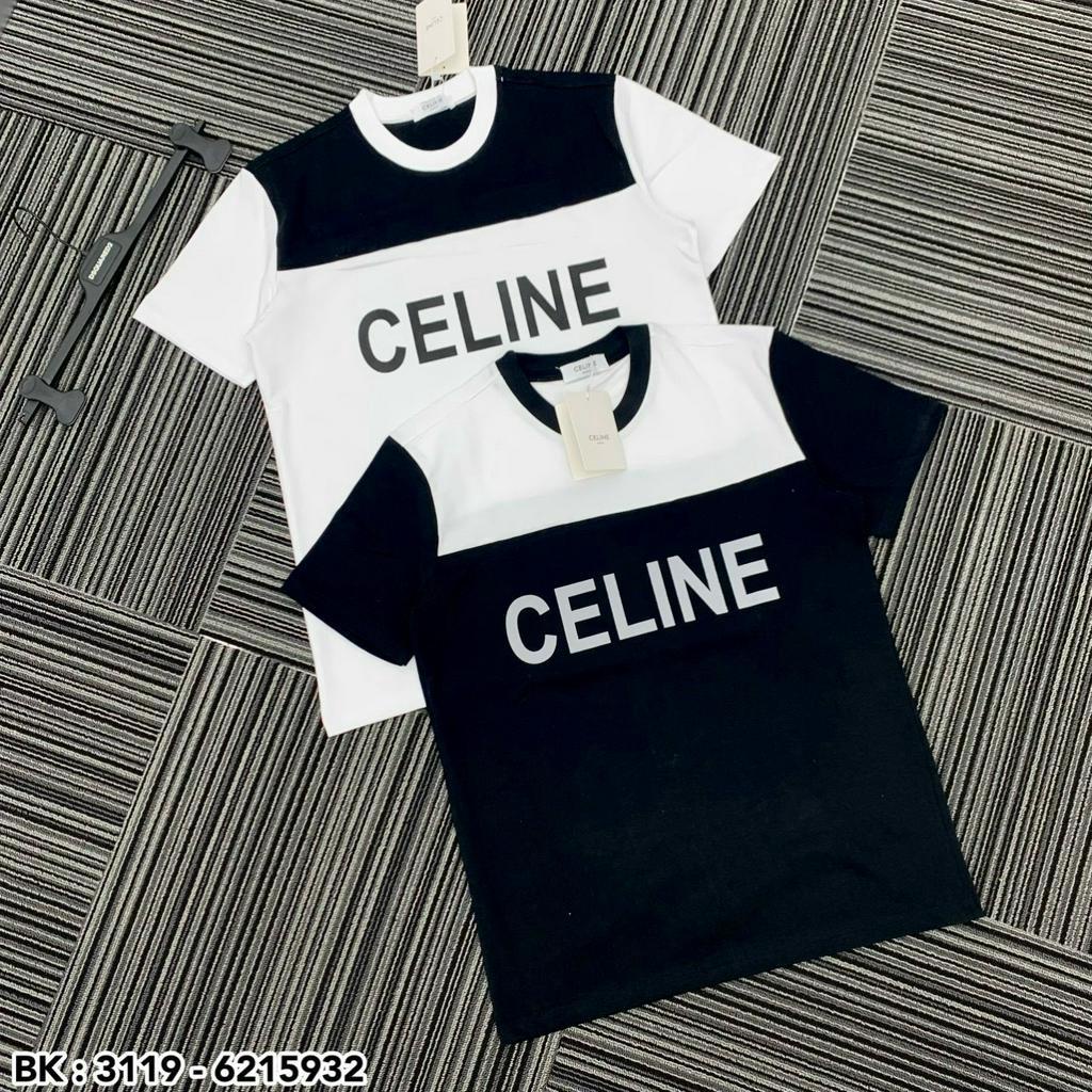Áo Phông CELINE  phối Nam Nữ in Logo chữ Siêu Đẹp Chất Liệu Cotton Co Giãn 4 Chiều Thoáng Mát