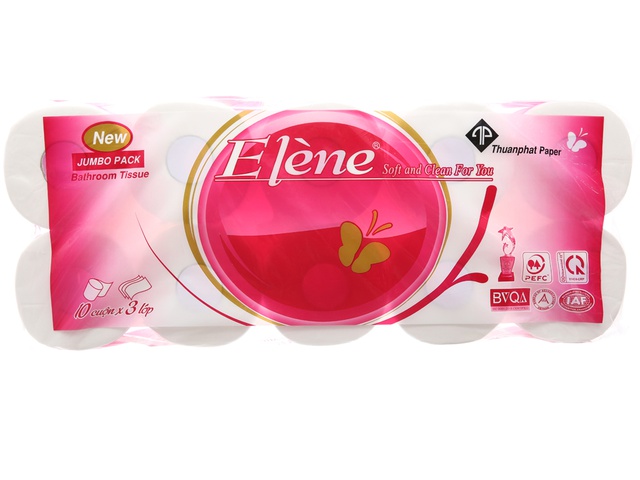 Giấy vệ sinh Elène bịch 10 cuộn 3 lớp