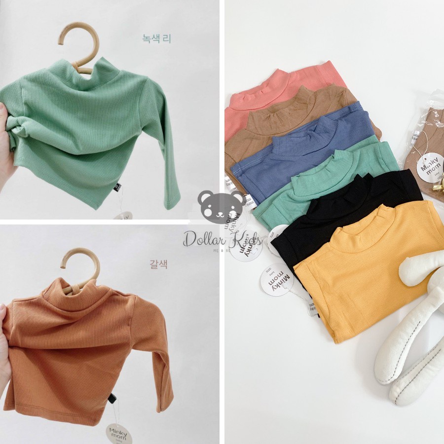 Áo giữ nhiệt cổ 3 phân thun gân Hàn cho bé trai bé gái (3-18kg)
