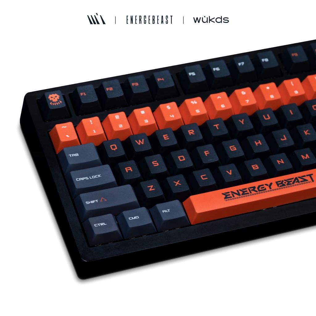 WUKDS ENERGE BEAST Keycaps 143 Phím PBT Thuốc nhuộm thăng hoa Keycaps Cherry Profile Keycaps dành cho Bàn phím cơ Cherry Gateron MX Switch