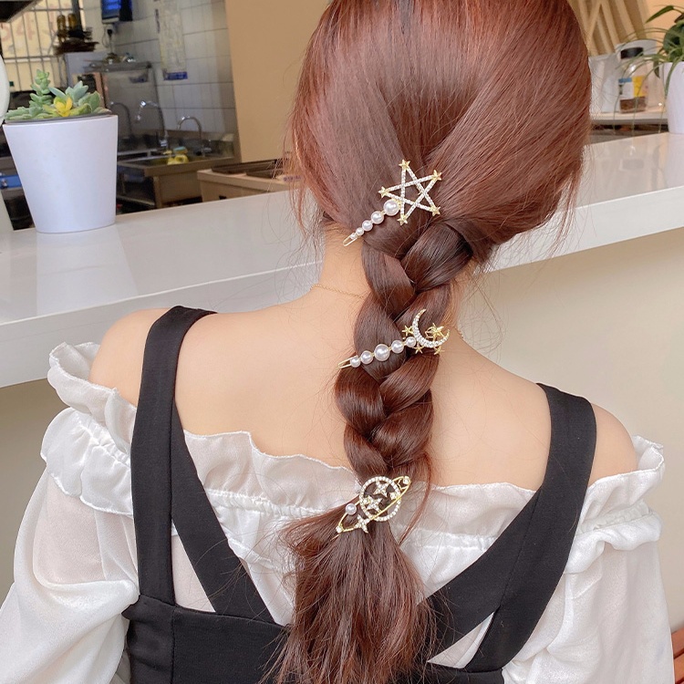Korean ladies fashion accessories sweet and lovely flower pearl bow
