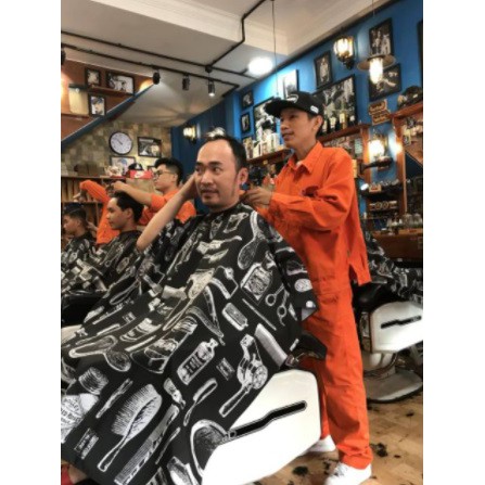 Áo Choàng Cắt Tóc Barber Khổ 140x120cm, Khăn Choàng Cắt Tóc Đồ Nghề Barber Khổ Vừa.(Ảnh thật)