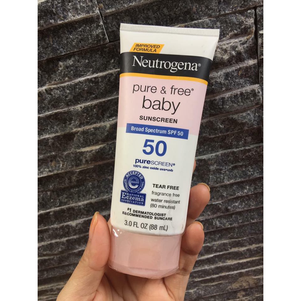 Kem chống nắng cho trẻ em Neutrogena Pure & Free® Baby Sunscreen Broad Spectrum SPF 50+.