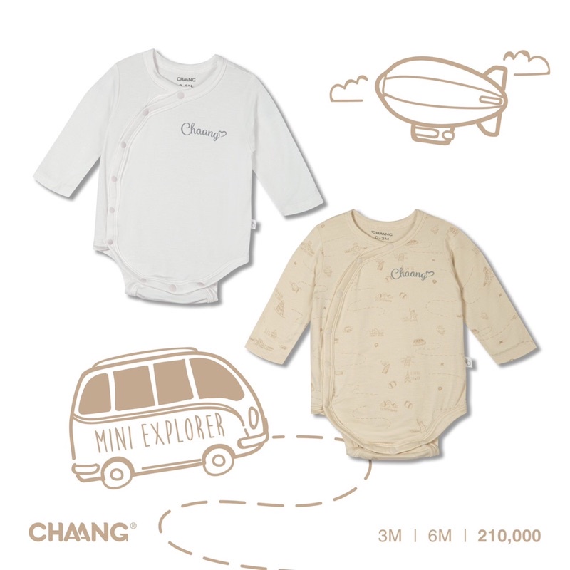 Chang! Set 2 bộ body chip dài tay cho các bé 0-3m!