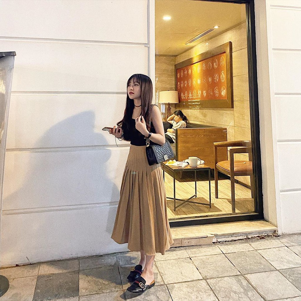 Chân váy Fank Skirt - Chân váy xếp ly dáng xòe cạp cao hàng thiết kế | BigBuy360 - bigbuy360.vn