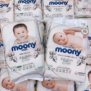 Tã/bỉm moony natural nội địa nhật bông organic dán/quần nb63/s58/m46/l38/l36/xl32