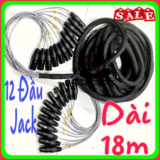 Dây cáp line 12 đường dài 18m dây tín hiệu âm thanh  dây nhạc cụ dây micro trống dây cáp line 12 đường