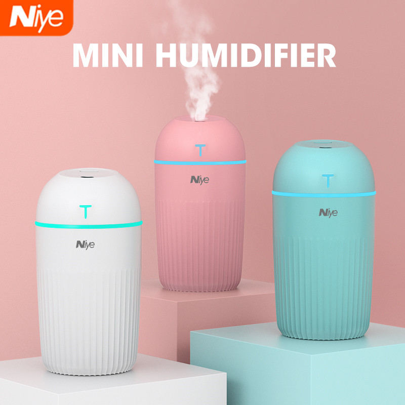 Máy tạo ẩm không khí Niye khuếch tán tinh dầu 400ml có đèn LED #JS06