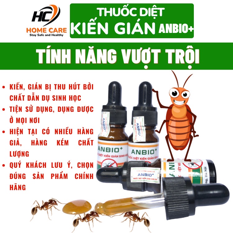 [THẾ HỆ MỚI] Thuốc diệt kiến gián sinh học ANBIO+ diệt tận gốc kiến đen, kiến lửa, kiến hôi, kiến ba khoang, gián đức