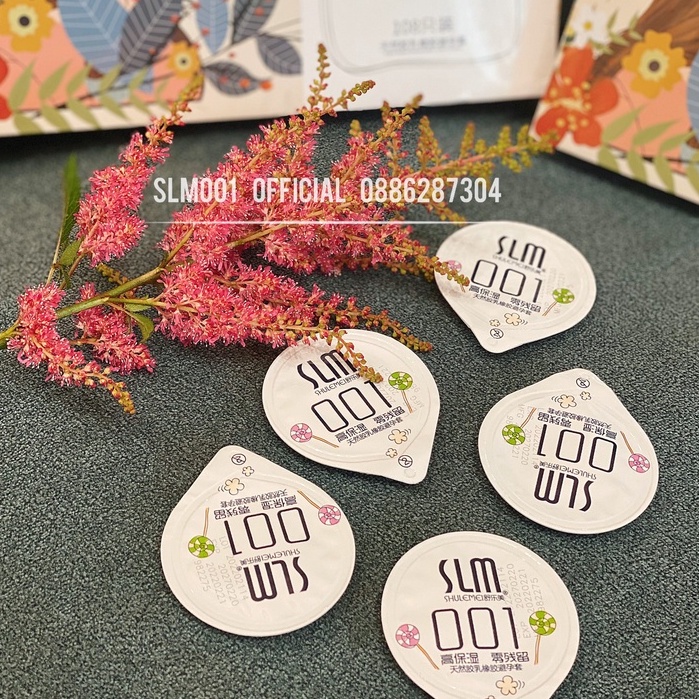 03 Bao cao su SLM 001 siêu mỏng🍀freeship🍀BCS kéo dài thời gian
