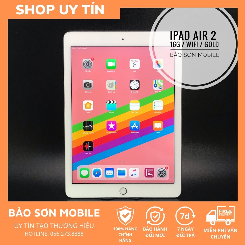 Máy tính bảng Ipad Air 2 chính hãng / Tặng kèm đủ phụ kiện / Máy zin đẹp bảo hành 365 ngày