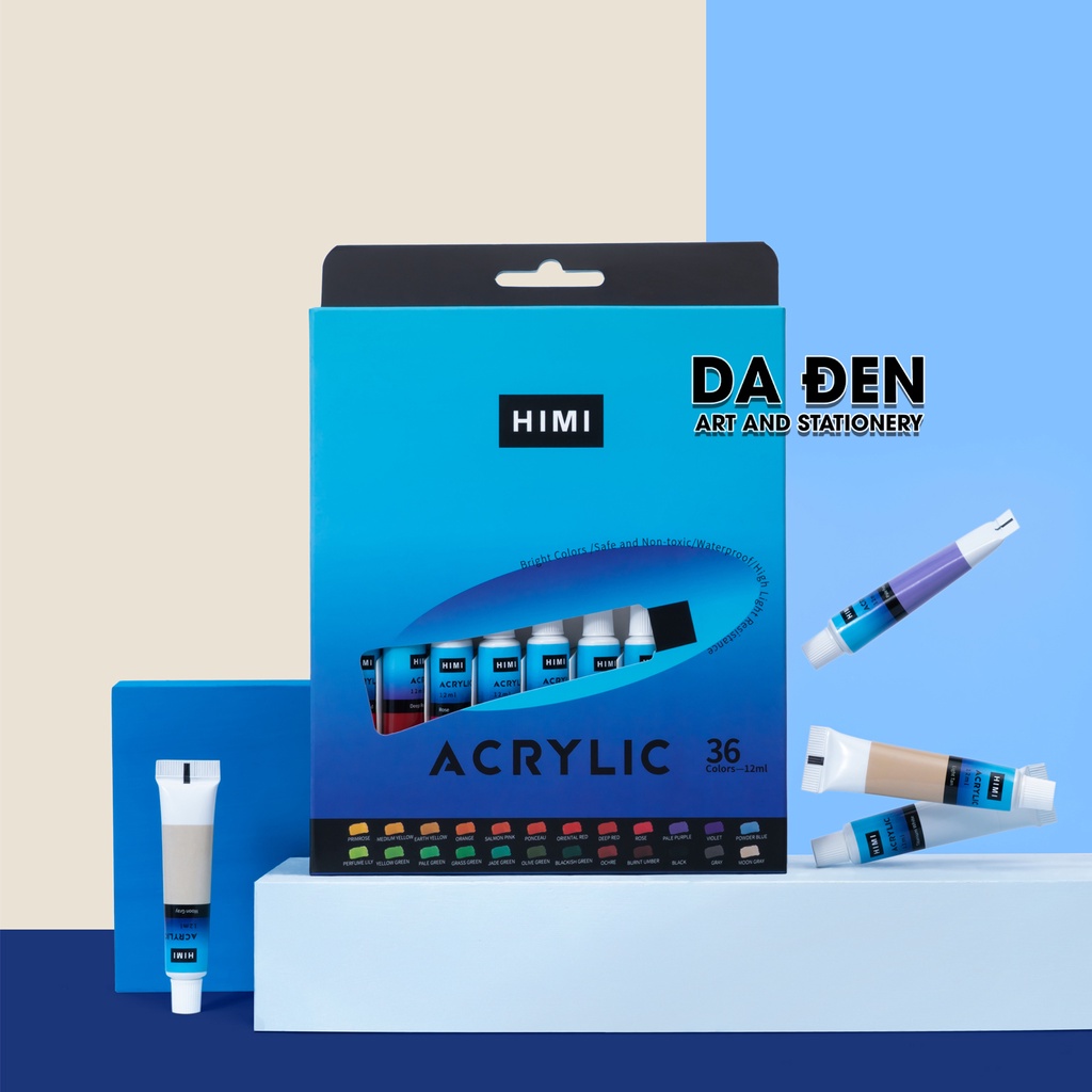 [DA ĐEN] Màu Acrylic Himi 12ml Cao Cấp