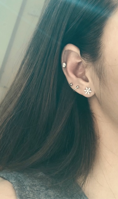 khuyên đính kim titan thép y tế không dị ứng (nút bi)