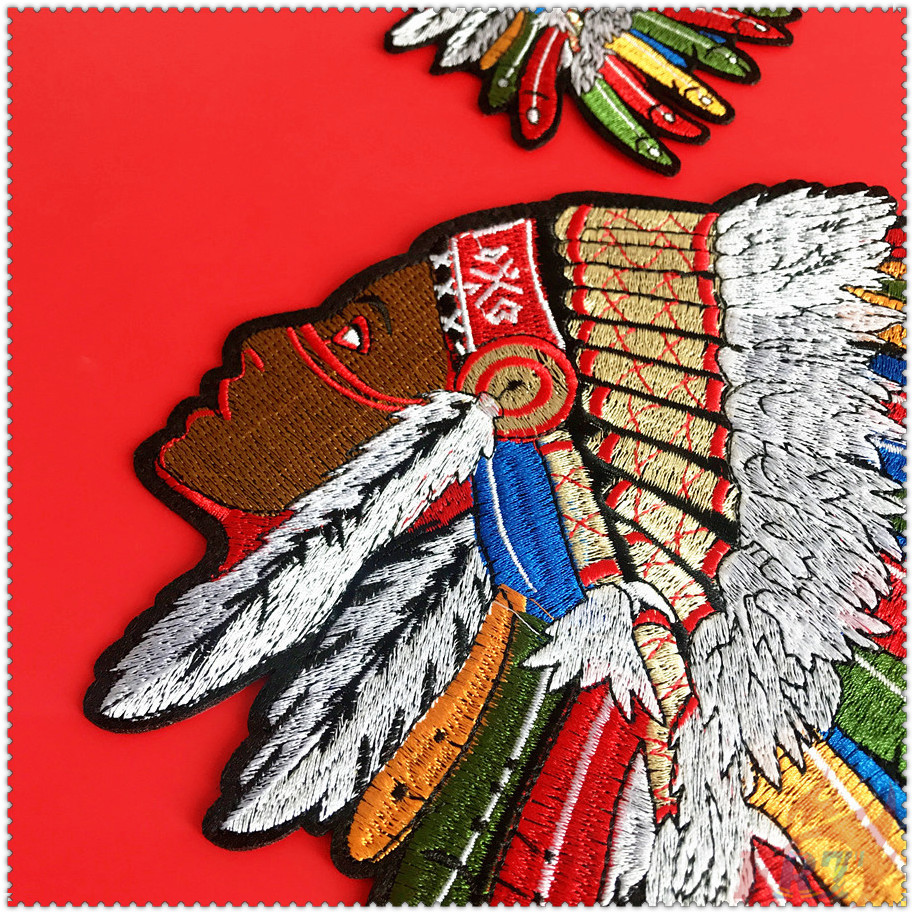 Miếng vá ủi thêu họa tiết lông vũ phong cách Ấn Độ độc đáo