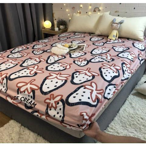 Trọn Bộ Ga Giuờng Cotton Poly 3 Món - Họa Tiết 3D - Hàng Nhập Khẩu- Set Ga + 2 Vỏ Gối Nằm